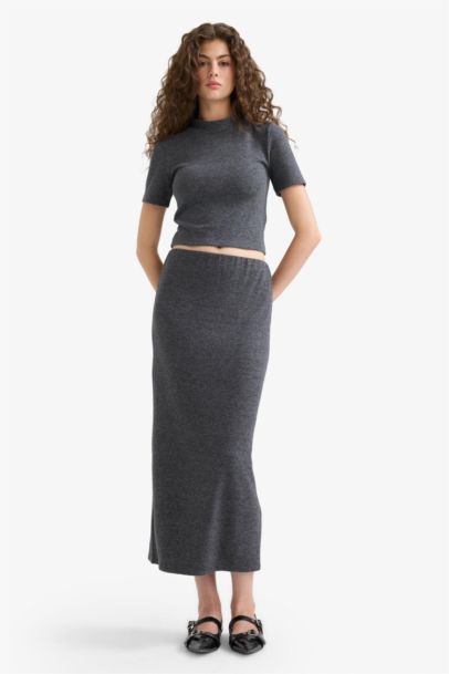 Pencil Skirt High Waist Maxi Knitted Skirt