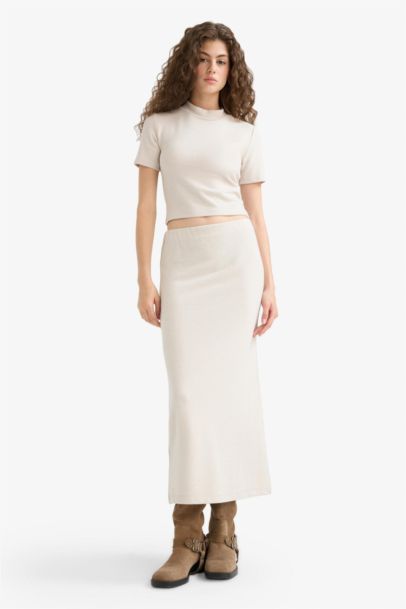 Pencil Skirt High Waist Maxi Knitted Skirt