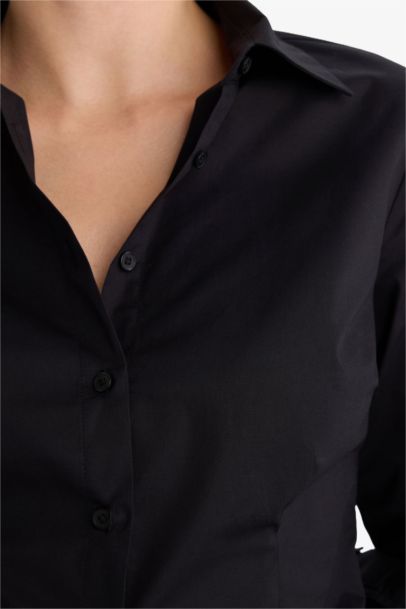 Slim Fit Shirt Collar Long Sleeve Shirt