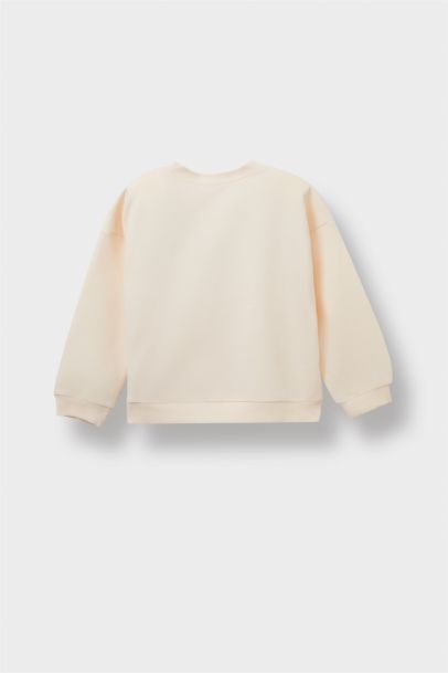 Sweatshirt imprimé à col rond pour bébé fille