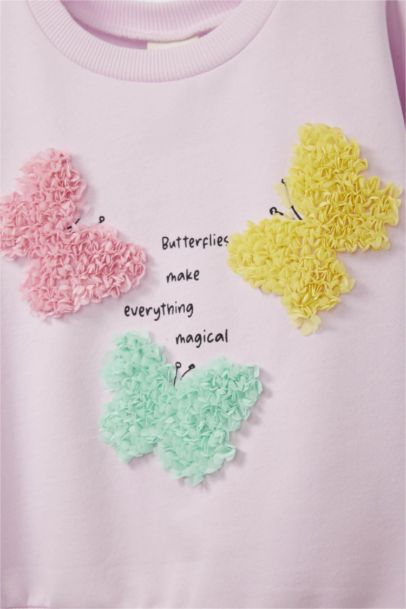 Sweatshirt imprimé à col rond pour bébé fille