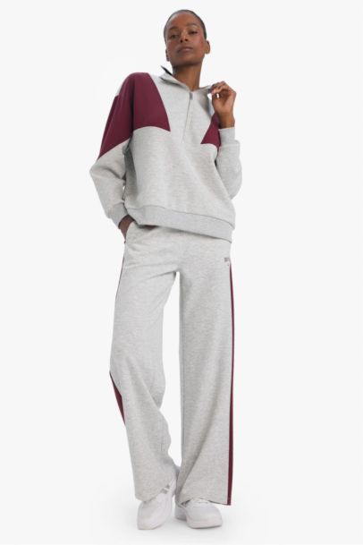 بنطلون قماش سكوبا وايد ليج برجل واسع بجيب من DeFactoFit NBA Boston Celtics