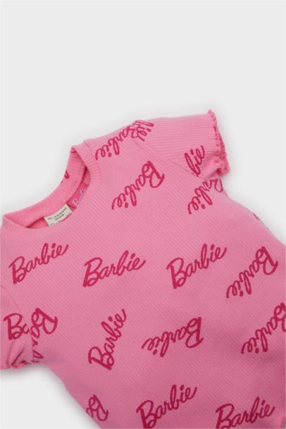 T-shirt imprimé Barbie à col rond pour bébé fille