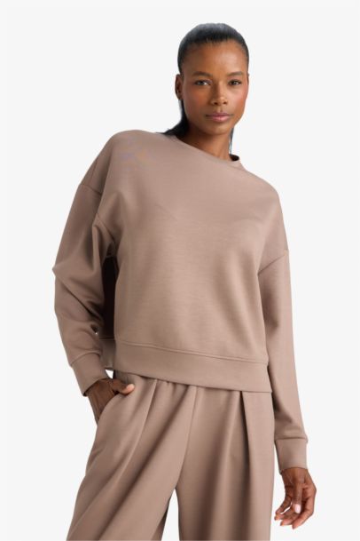 DeFactoFit Oversize Loose Fit Modal Sports Sweatshirt