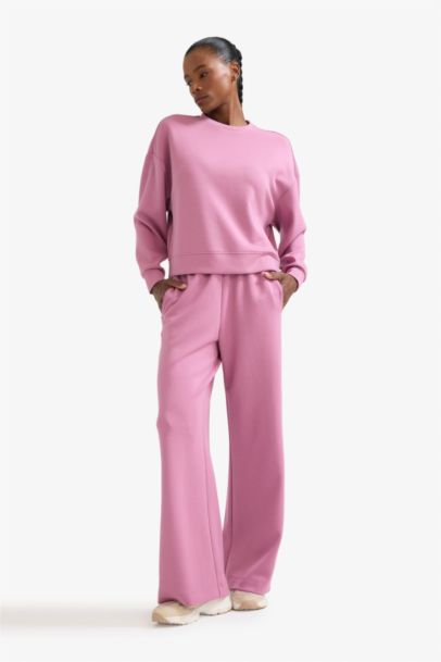 بنطرون بجامة رياضي برجل واسع ملمس ناعم من DeFactoFit