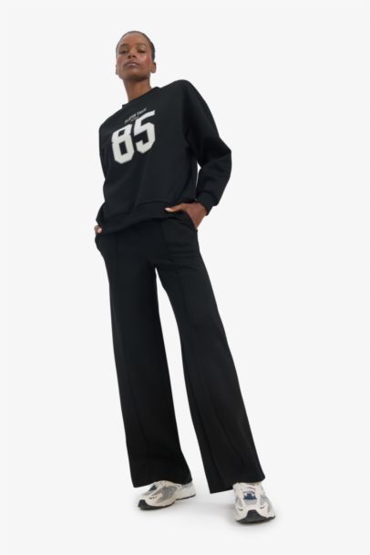 DeFactoFit Oversize Fit Printed Scuba Fabric Sports Sweatshirt