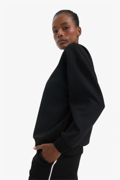 DeFactoFit Oversize Fit Printed Scuba Fabric Sports Sweatshirt