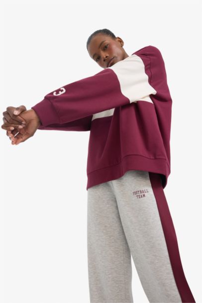 DeFactoFit Oversize Loose Fit Sports Sweatshirt