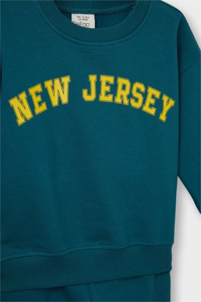 2'li Takım Baskılı Sweatshirt Eşofman Altı Erkek Bebek