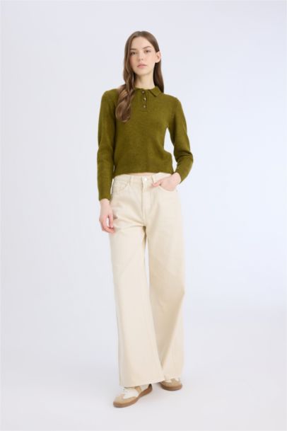 Slim Fit Polo Collar Knitwear Pullover