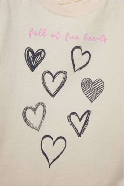 تيشيرت بيبي بناتي ردن طويل قصة عادية - قطعتين