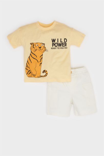 Ensemble T-shirt imprimé tigre et Short pour bébé garçon