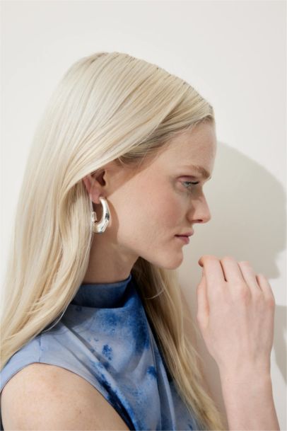 Woman 3 Piece Silver Earring