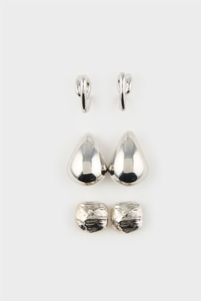 Woman 3 Piece Silver Earrings