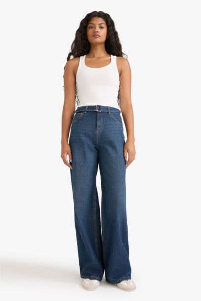 Wide Leg High Waist Long Jeans