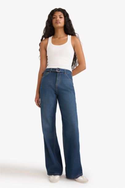 Wide Leg High Waist Long Jeans