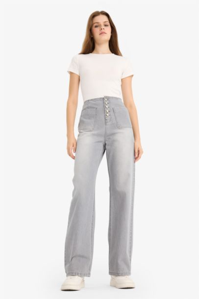 Jean large taille haute Style des années 90