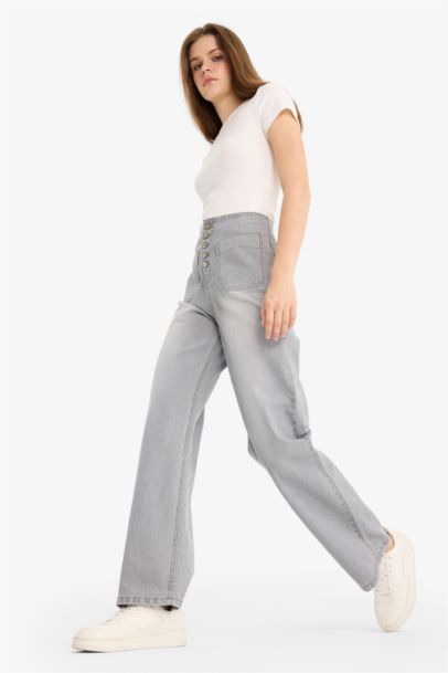 Jean large taille haute Style des années 90