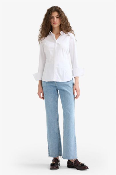 Straight Fit High Waist Straight Leg Long Jeans