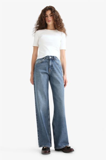Straight Wide Leg High Waist Long Jeans