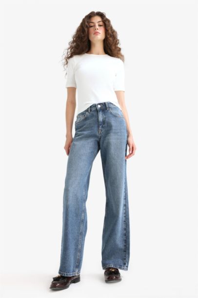 Straight Wide Leg High Waist Long Jeans