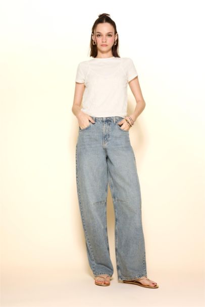 Baggy Fit High Waist Long Jeans