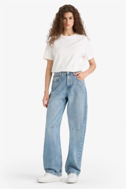 Baggy Fit High Waist Long Jeans