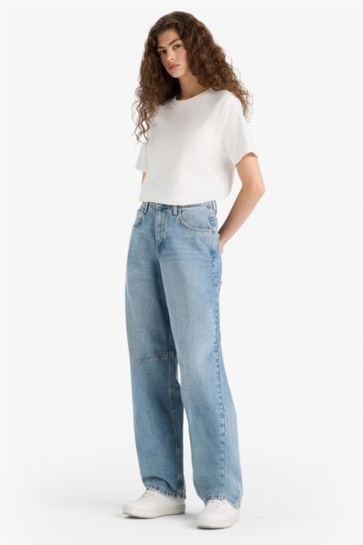 Baggy Fit High Waist Long Jeans