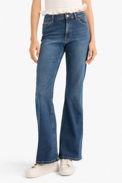 Mia Flare Fıt Normal Bel İspanyol Paça Uzun Jean Pantolon