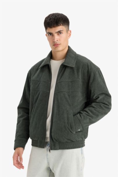 Oversize Fit Velvet Puffer Jacket