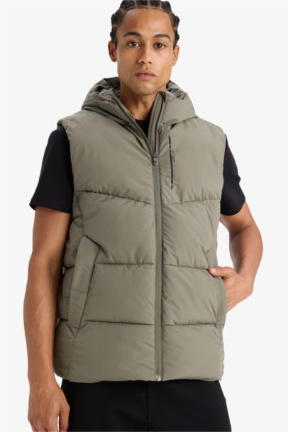 DeFactoFit Regular Fit Hooded Waterproof Puffer Vest