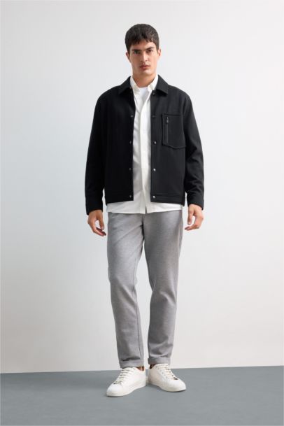 Surchemise en coton peigné à boutons-pression Coupe standard