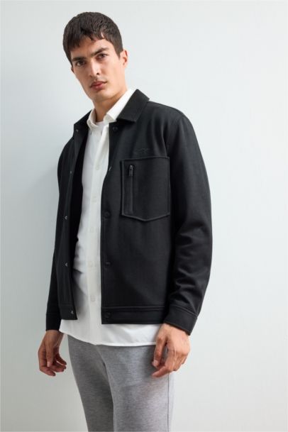 Surchemise en coton peigné à boutons-pression Coupe standard