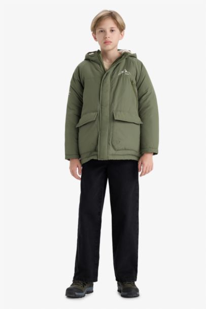 Boy Waterproof Hooded Fleece Lined Jacket