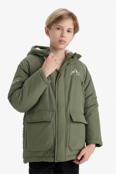 Boy Waterproof Hooded Fleece Lined Jacket