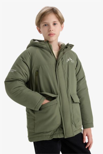 Boy Waterproof Hooded Fleece Lined Jacket