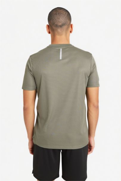 Slım Fıt Bisiklet Yaka Baskılı Sporcu Kısa Kollu Tişört