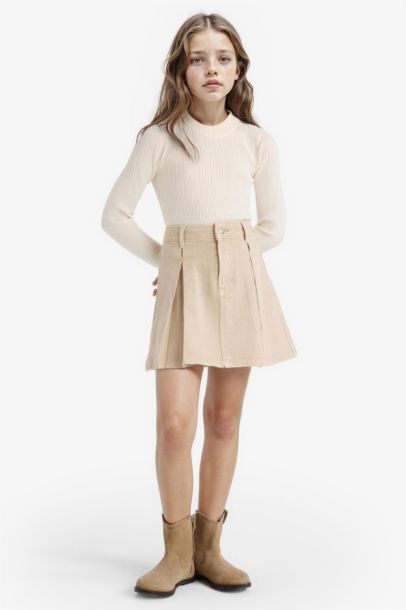 Girl Gabardine A Cut Skirt