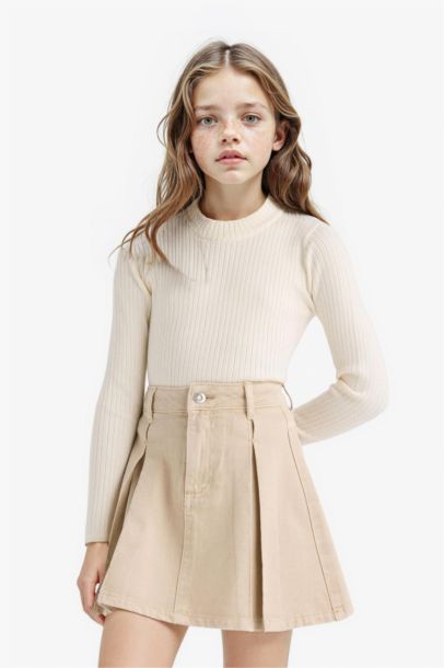 Girl Gabardine A Cut Skirt