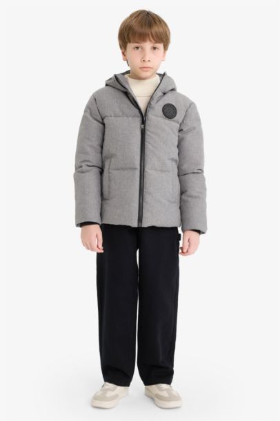 Boy Hooded Water Repellent Puffer Jacket