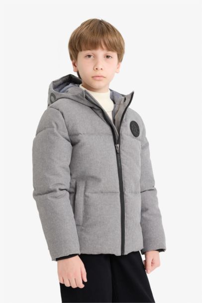 Boy Hooded Water Repellent Puffer Jacket