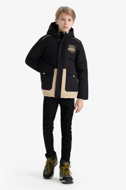 Boy Hooded Zippered Waterproof Puffer Jacket