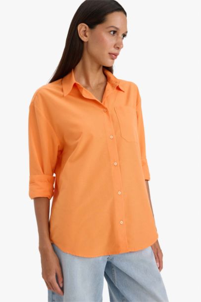 قميص ردن طويل بوبلين اوفر سايز