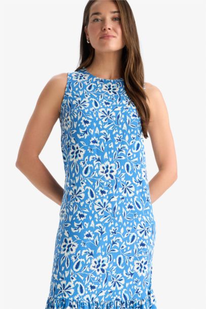 فستان قصة عادية بياخة مستديرة