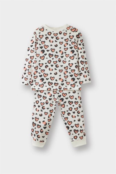 Baby Girl Patterned Cotton Top Bottom 2 Piece Pajama Set