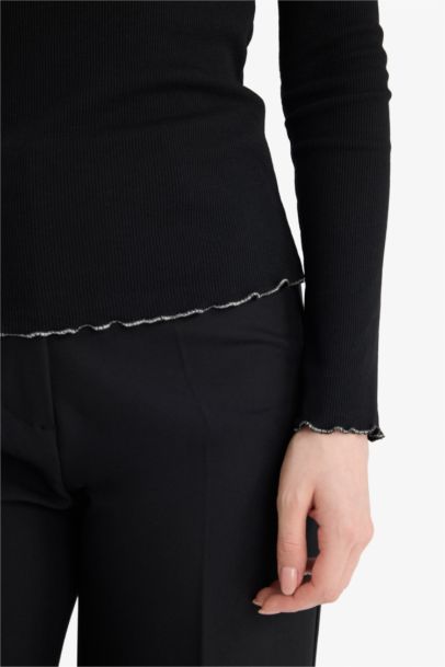 Ribbed Knit Long Sleeve Tunic