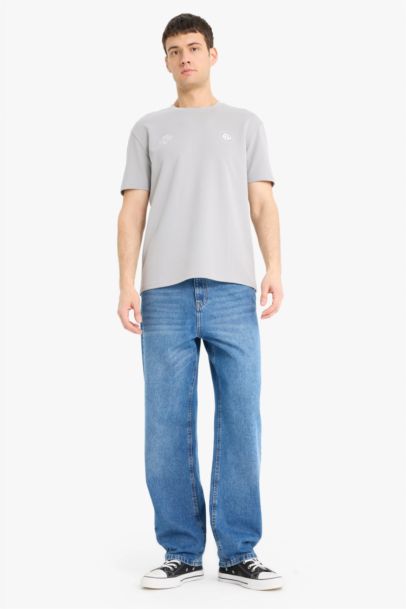 Regular Fit Crew Neck Printed Short Sleeve T-Shirt