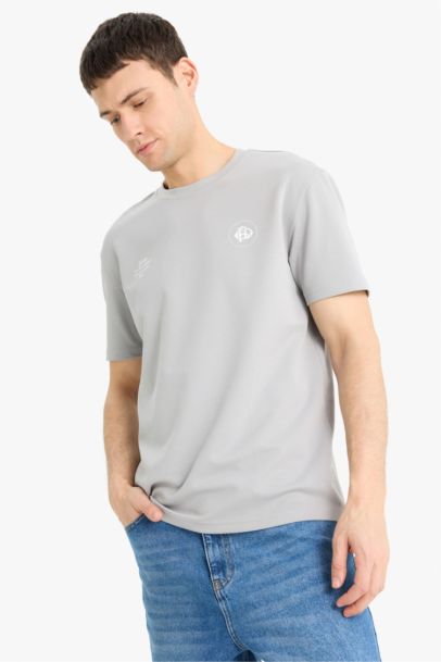 Regular Fit Crew Neck Printed Short Sleeve T-Shirt