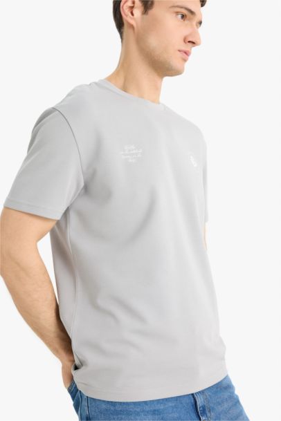 Regular Fit Crew Neck Printed Short Sleeve T-Shirt