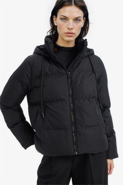 Standard Fit Hooded with Zipper Puffer Jacket